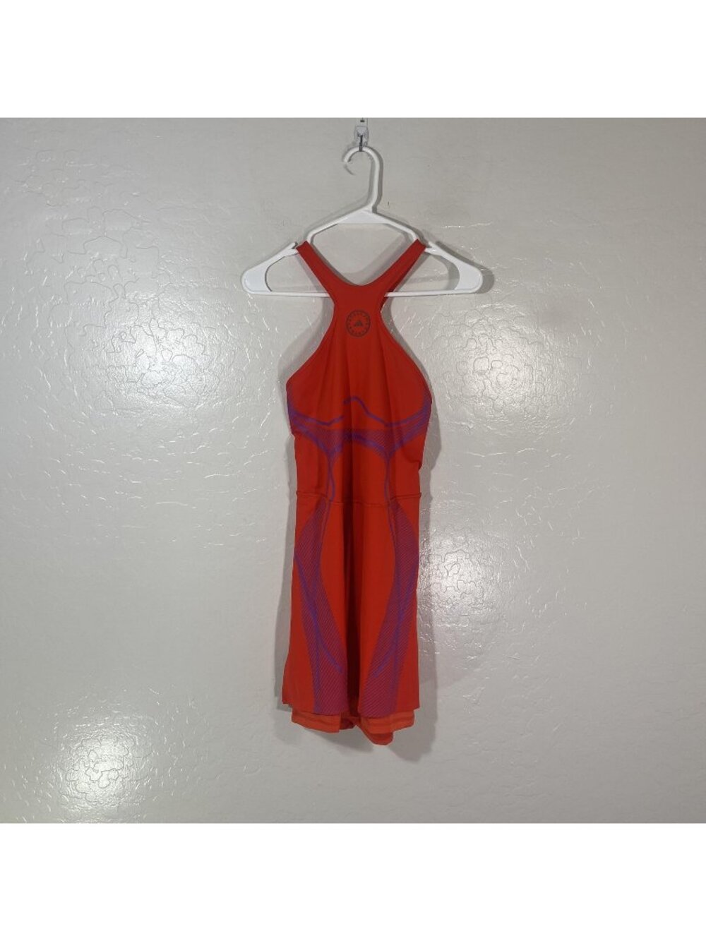 Adidas Stella McCartney Tank Dress Womens Medium Orange Geometric Tennis IQ4482